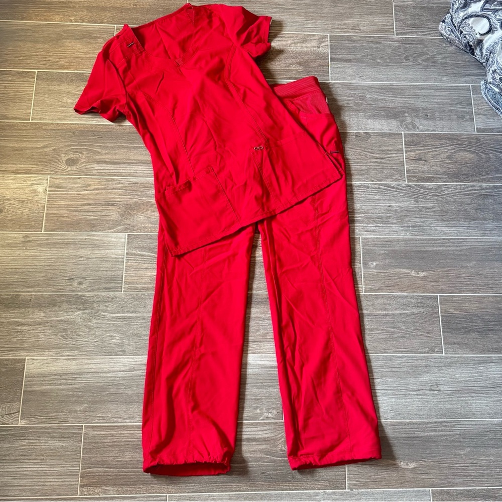 Cherokee Infinity Red Adjustable Straight Leg Scr… - image 1